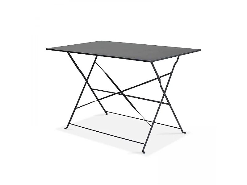 Table de jardin pliante acier gris