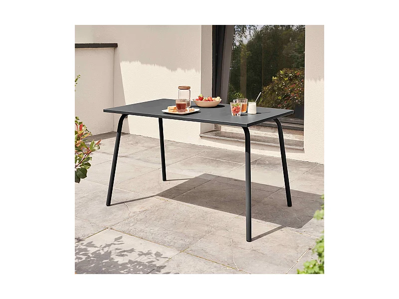 Table de jardin en acier gris - Palavas