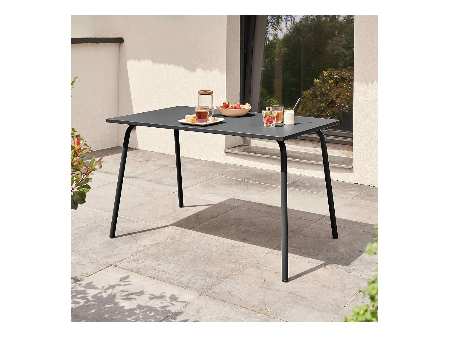 Table de jardin en acier gris - Palavas