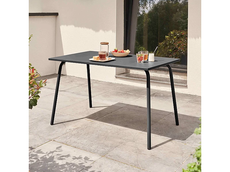 Table de jardin en acier gris - Palavas