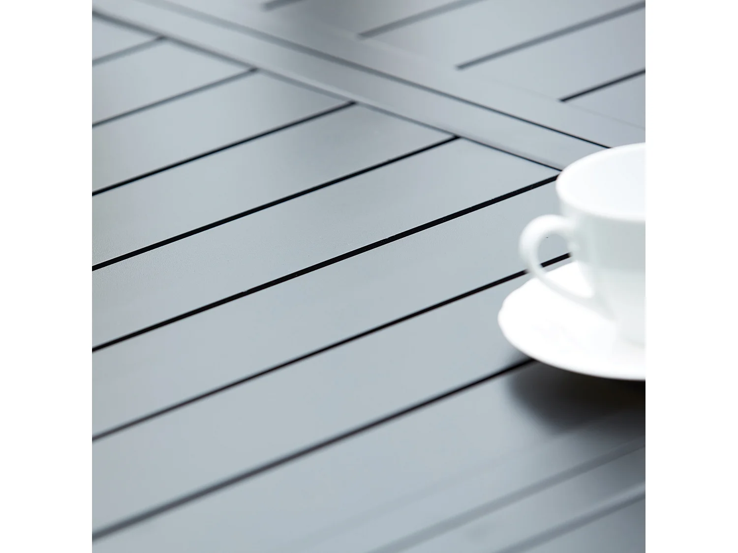 Table de jardin extensible en aluminium noir 8 places