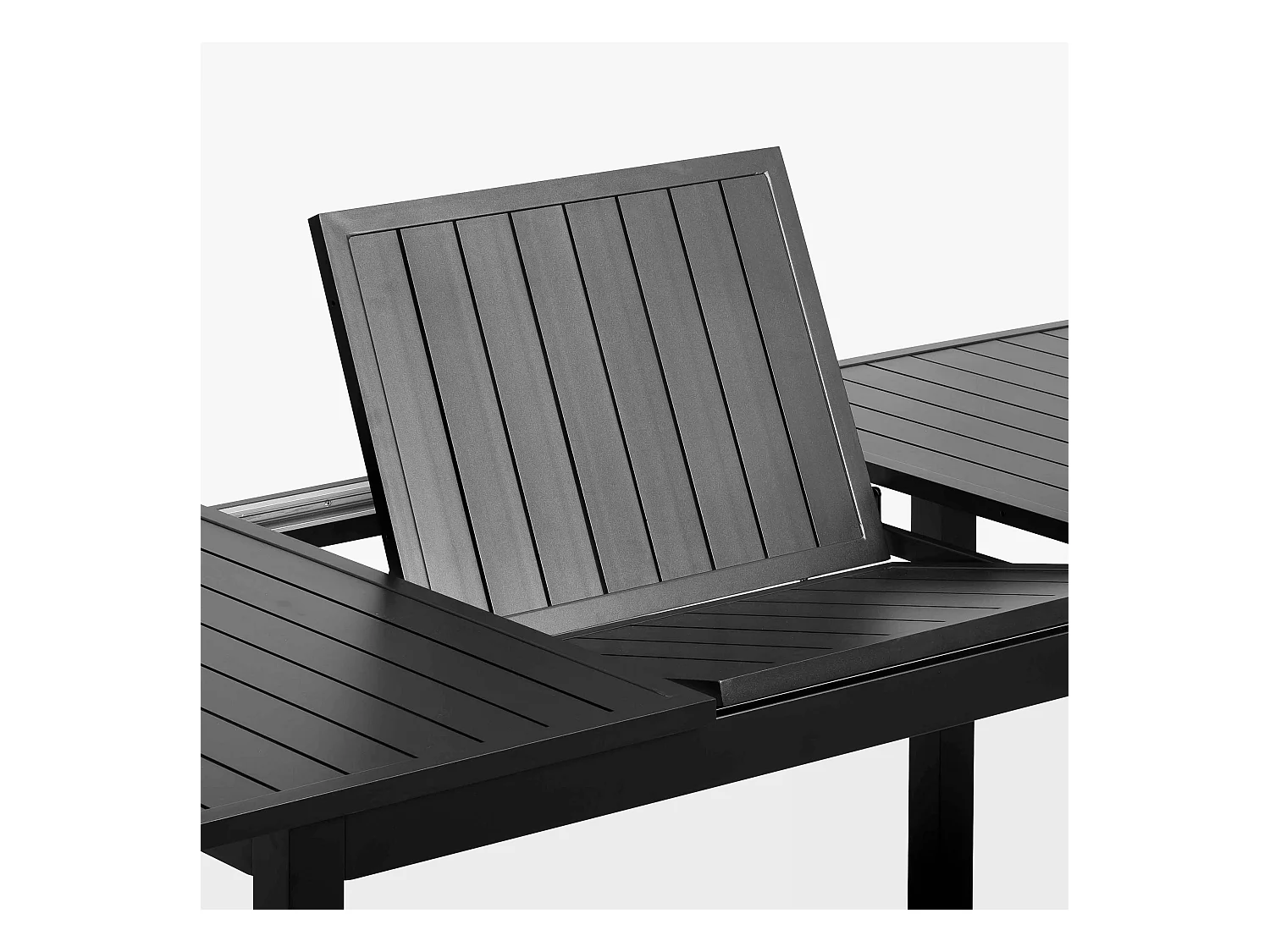 Uitbreidbare zwarte tuinset