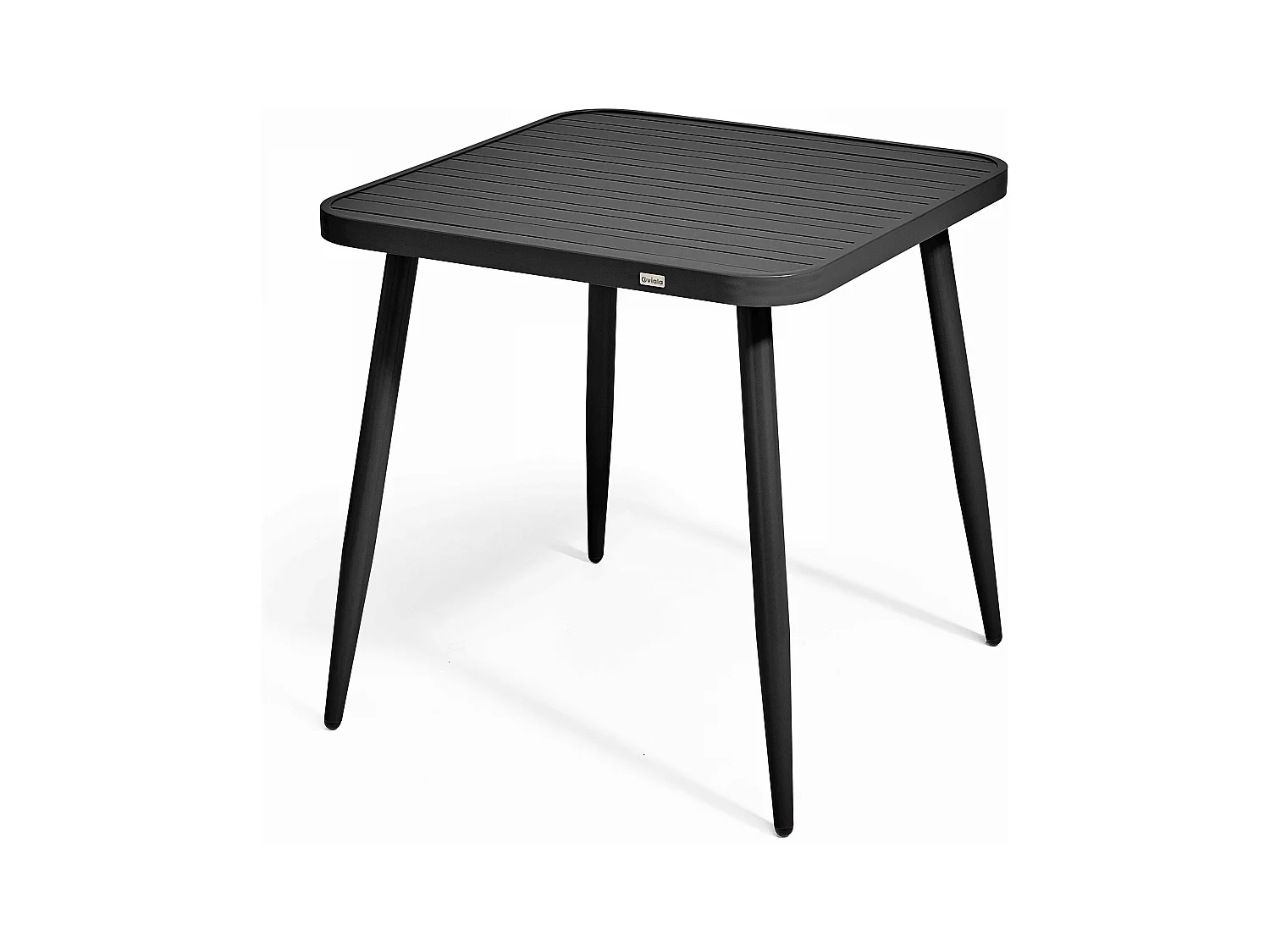 Table de jardin carrée en aluminium noir