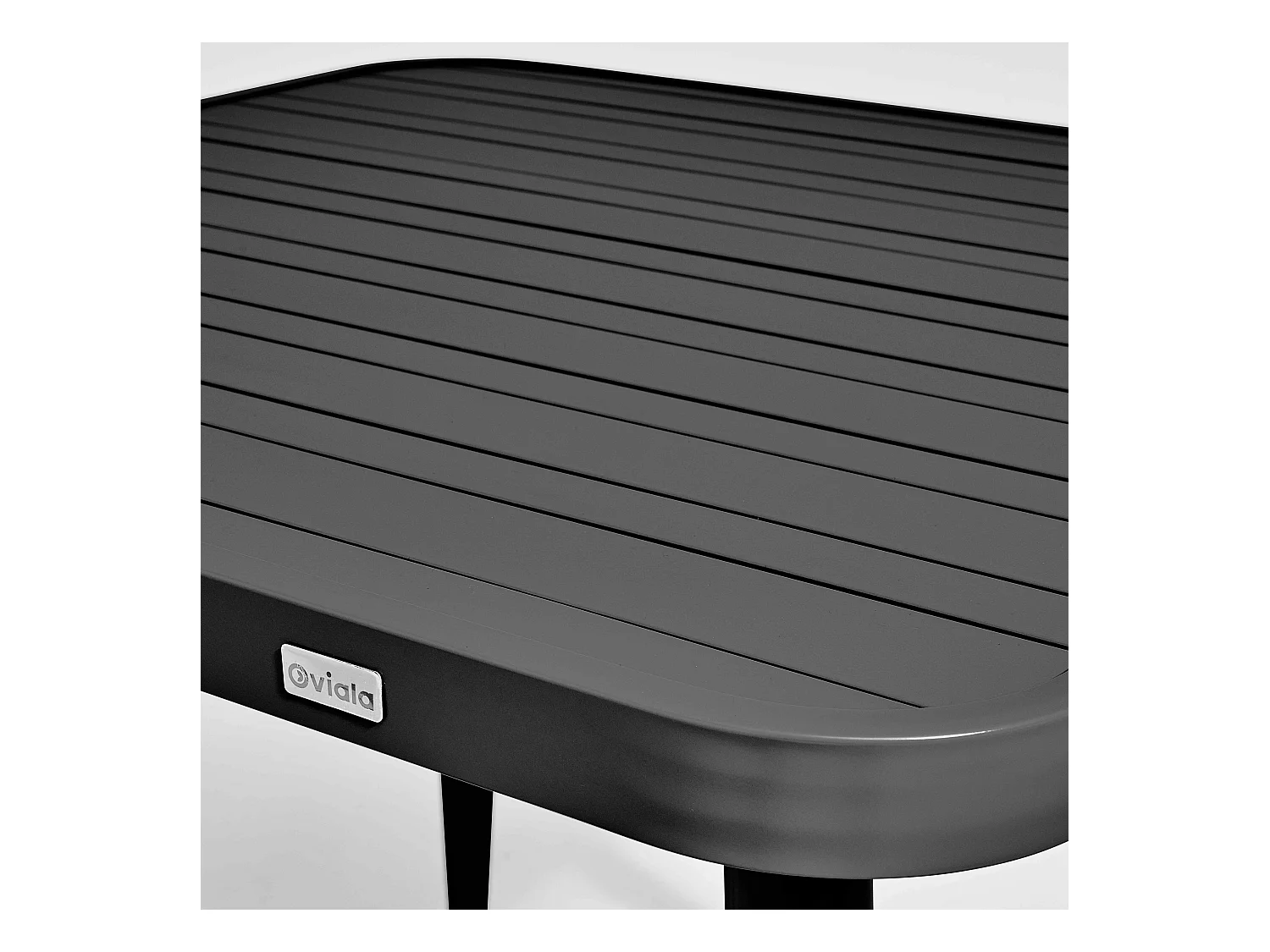 Table de jardin carrée en aluminium noir