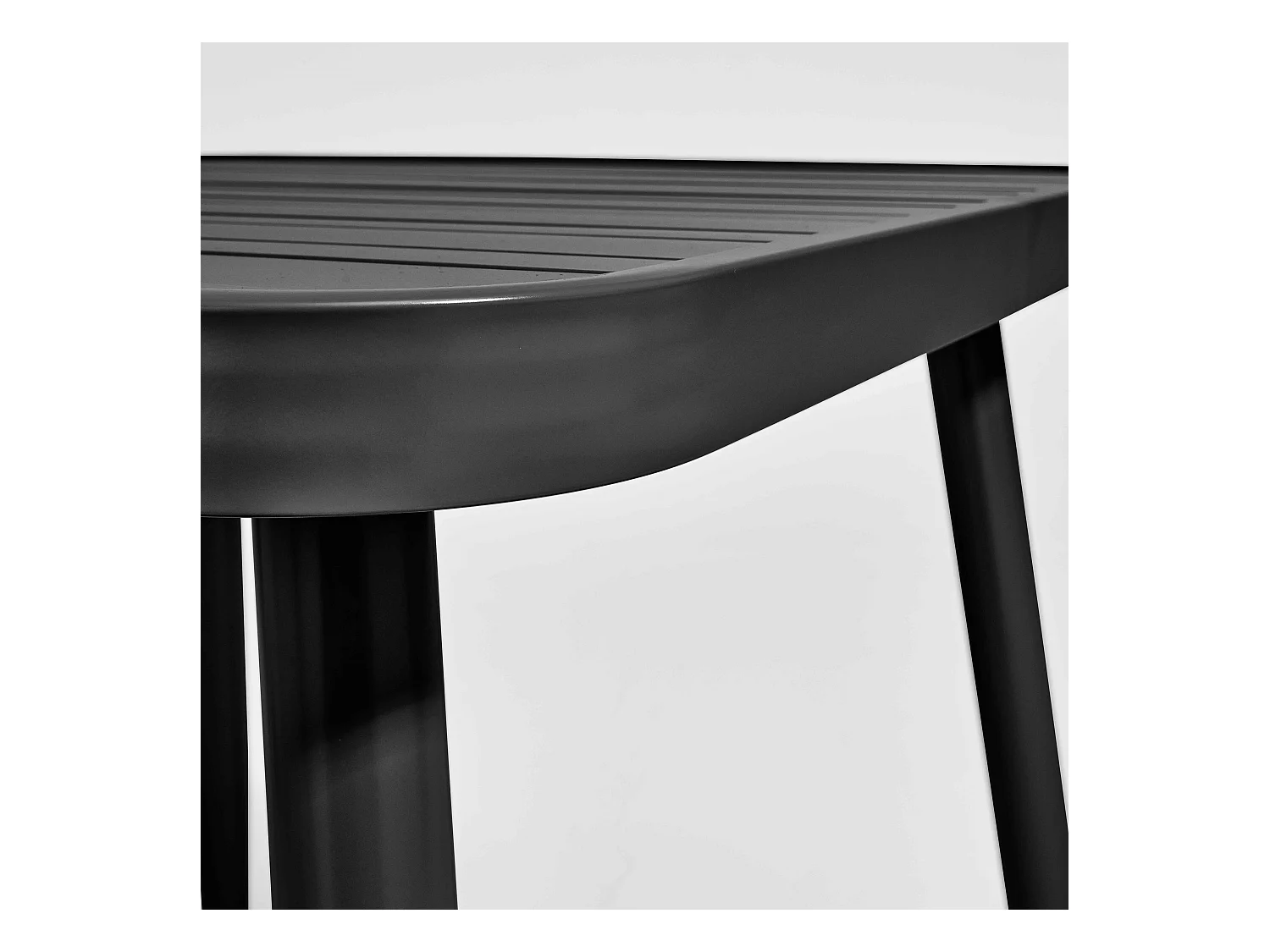 Table de jardin carrée en aluminium noir
