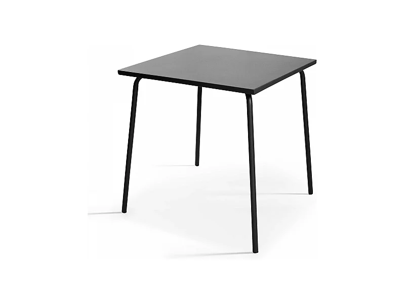 Vierkante tuin tafel van antracietkleurig metaal