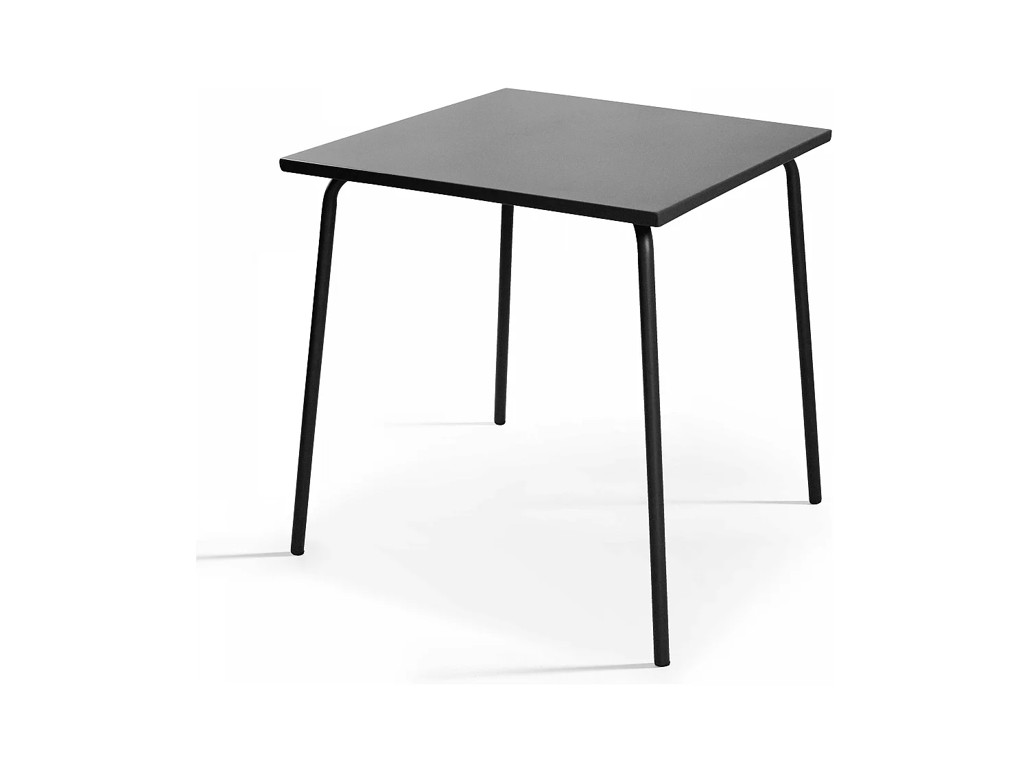 Table de jardin carrée en métal gris anthracite - Palavas