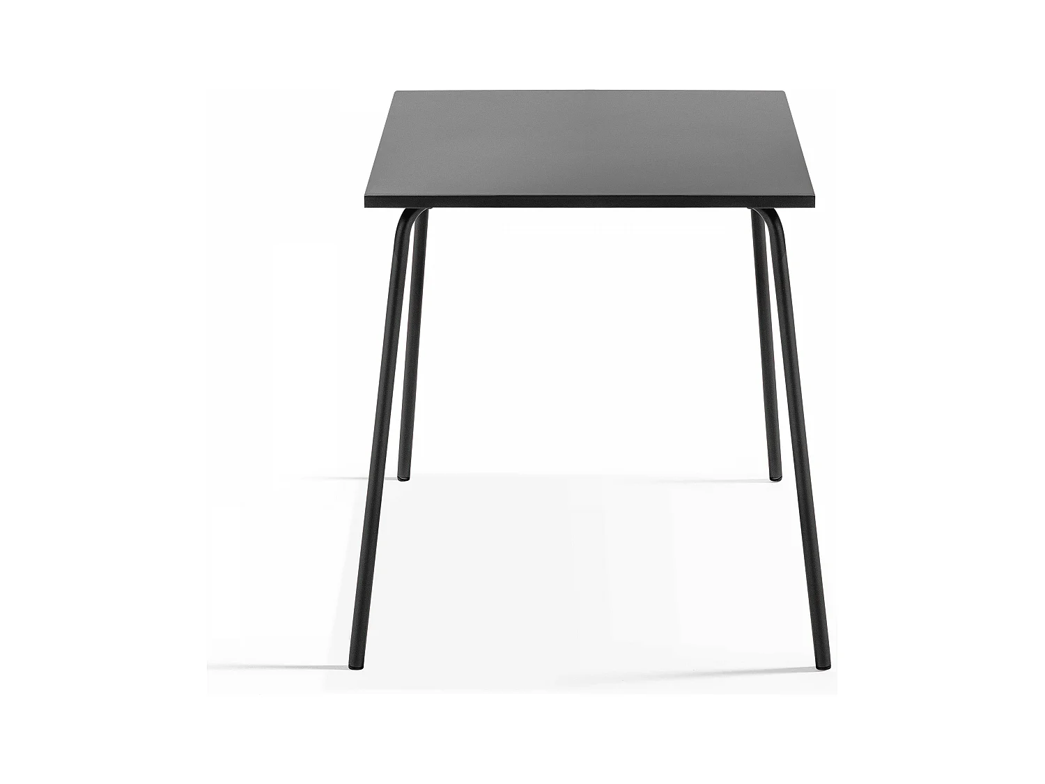 Table de jardin carrée en métal gris anthracite - Palavas