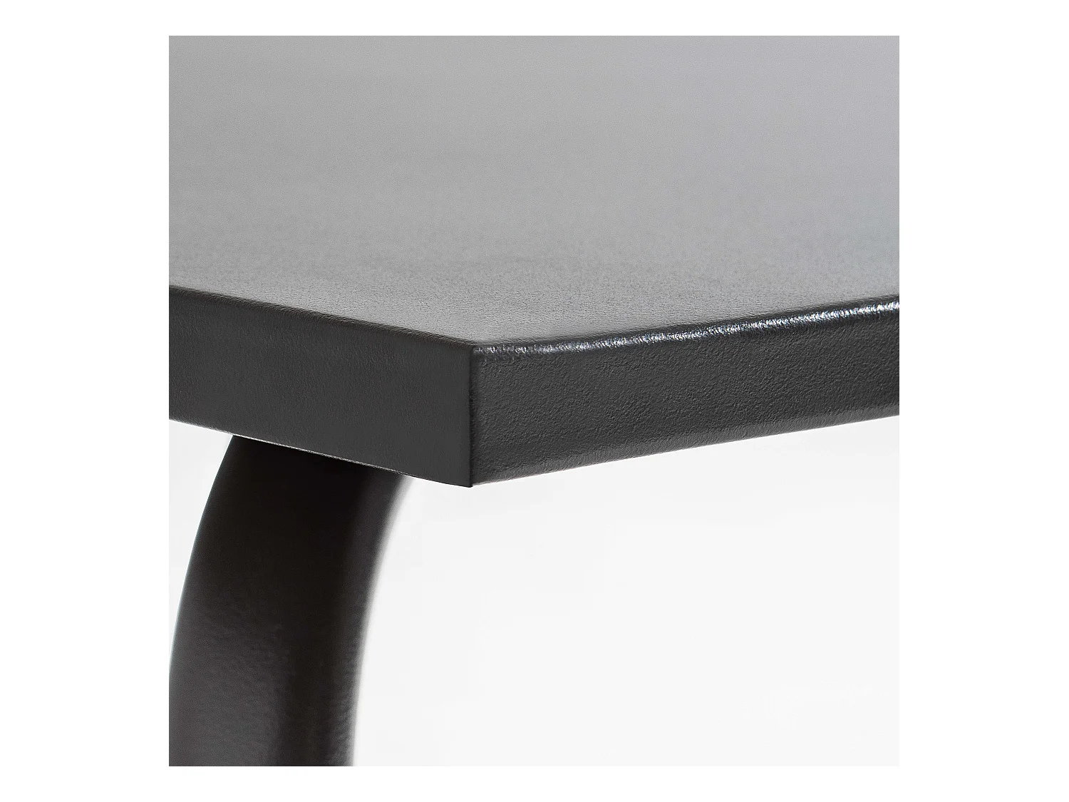 Table de jardin carrée en métal gris anthracite - Palavas