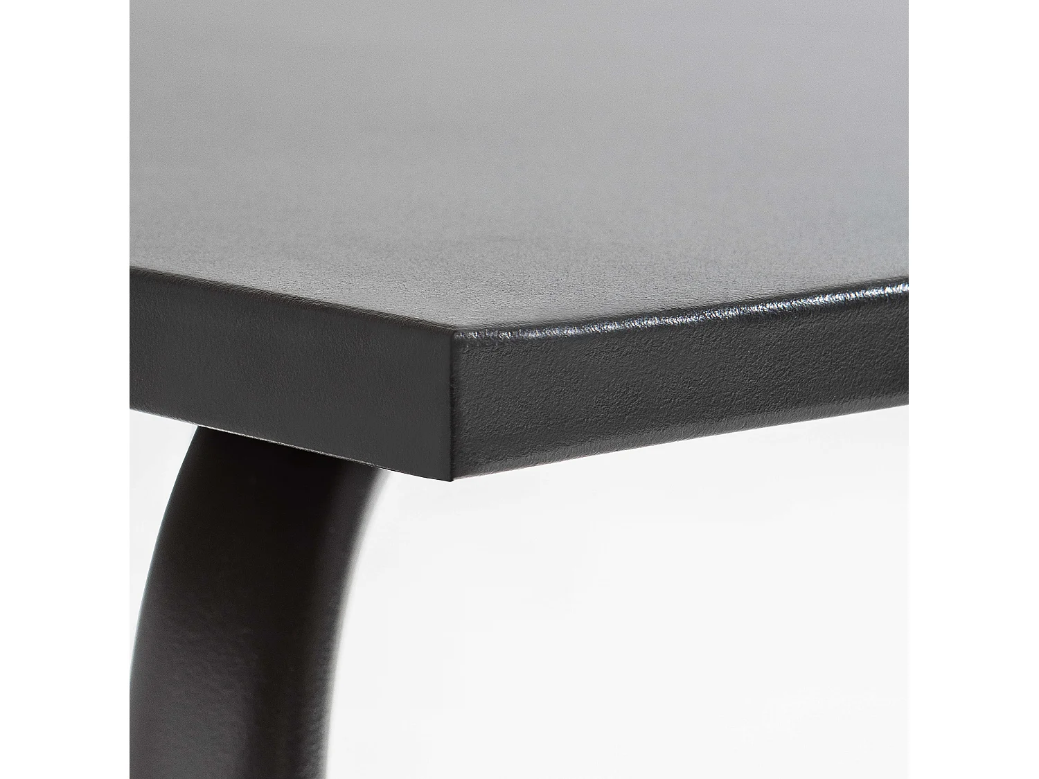 Table de jardin carrée en métal gris anthracite - Palavas