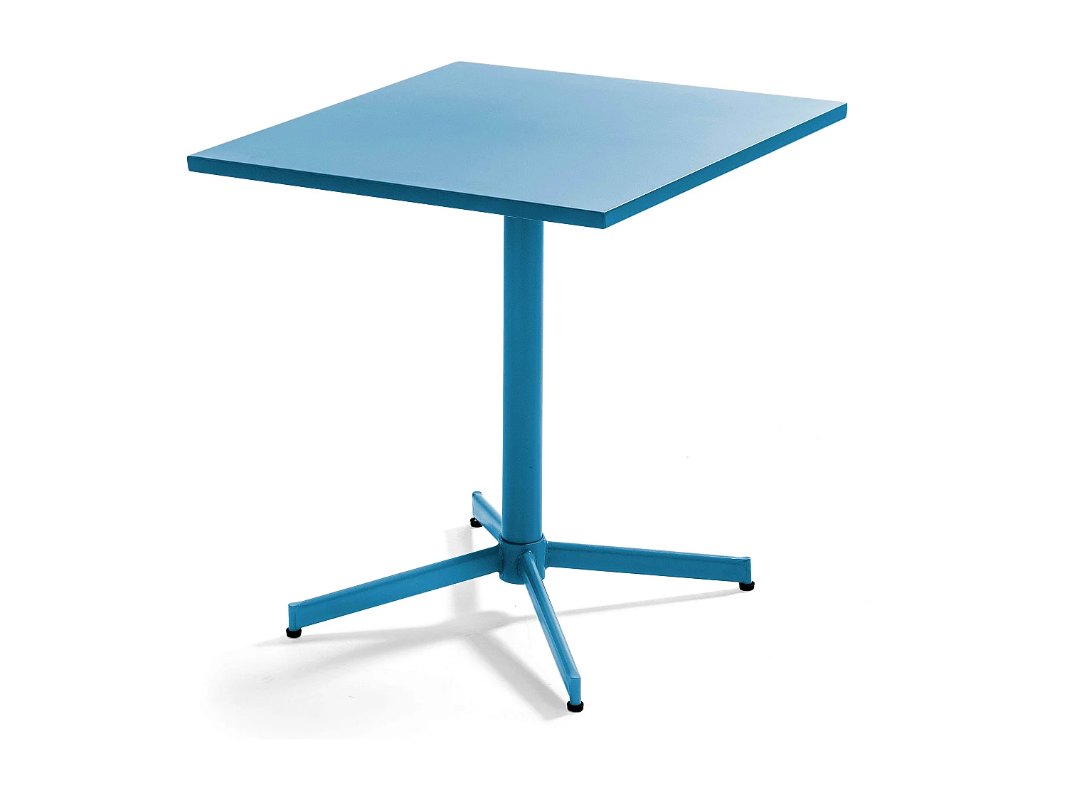 Table de jardin carrée bistro inclinable en acier bleu pacific  - Palavas