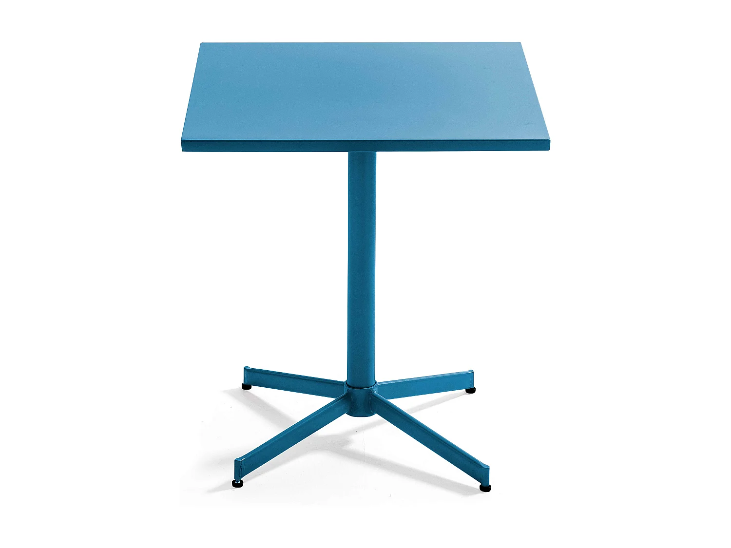 Vierkante bistro tuin tafel met verstelbaar blauw pacific stalen frame