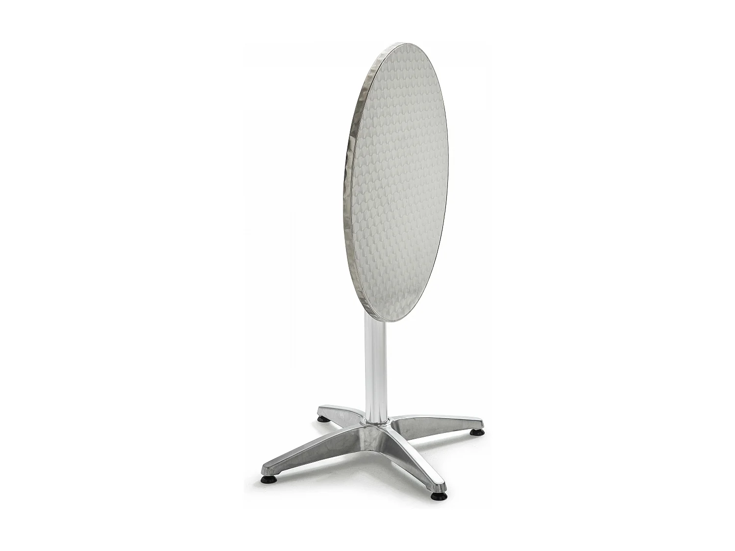 Table ronde inclinable en inox gris