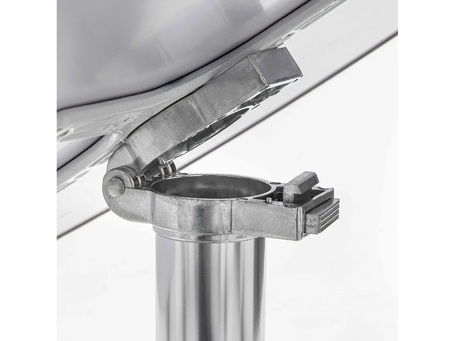 Table ronde inclinable en inox gris