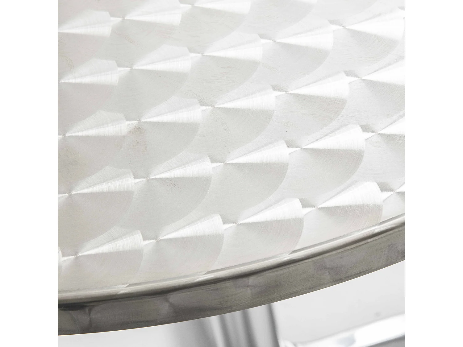 Table ronde inclinable en inox gris