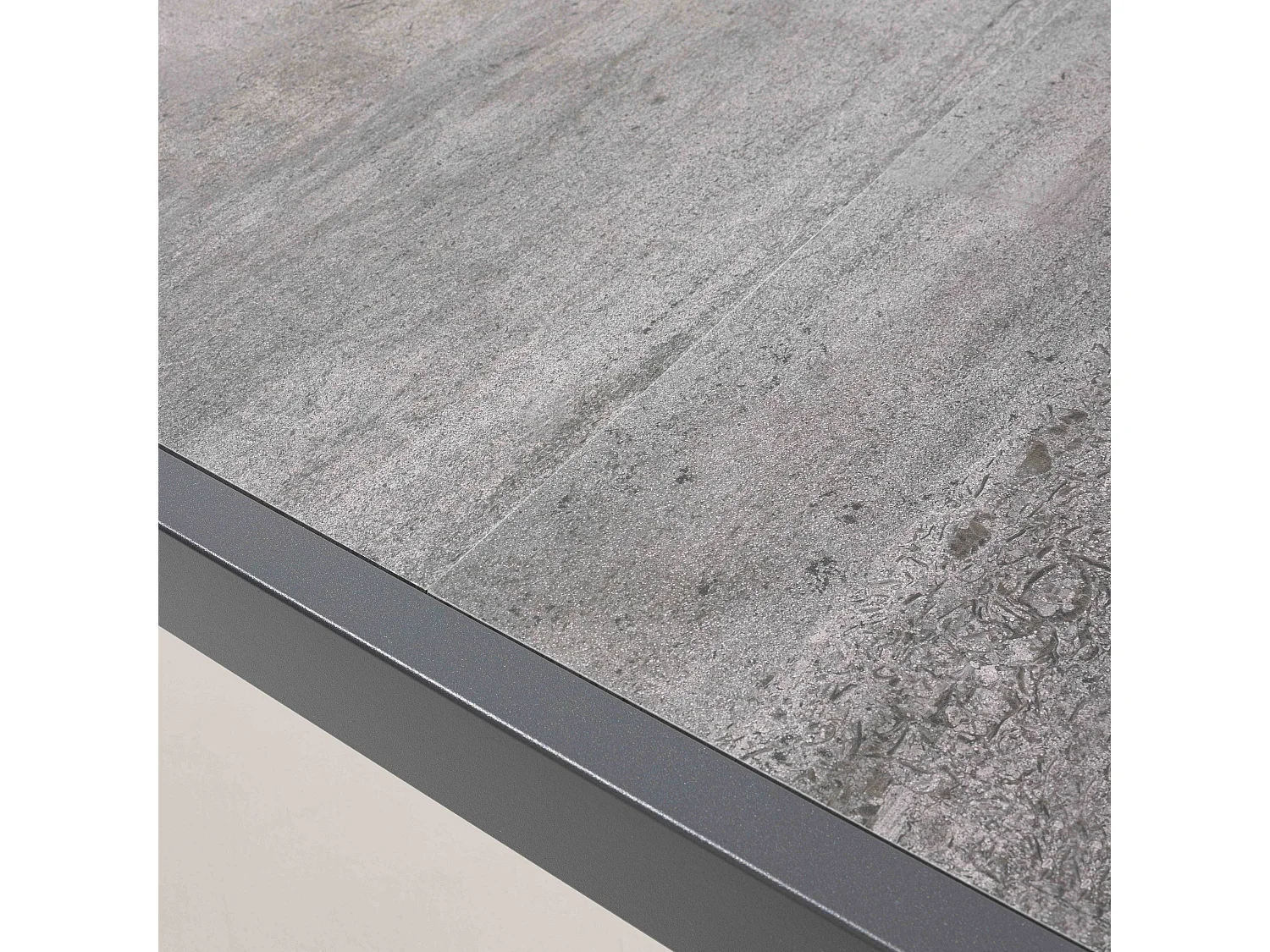 Table de jardin en aluminium et céramique 10 places effet béton - Tivoli