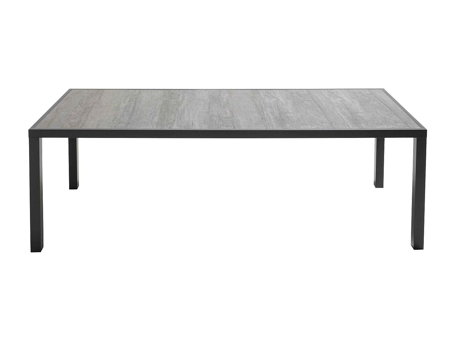 Table de jardin en aluminium et céramique 10 places effet béton - Tivoli