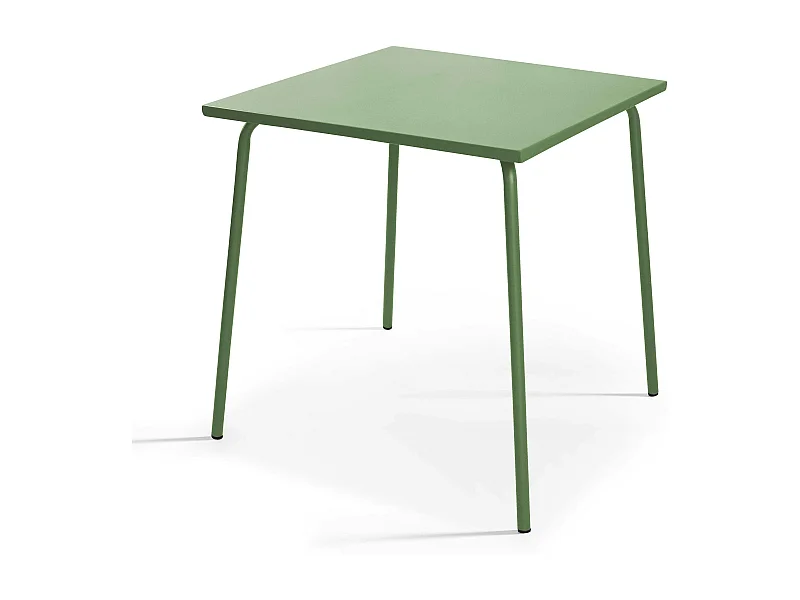 Table de jardin carrée en métal vert cactus  - Palavas