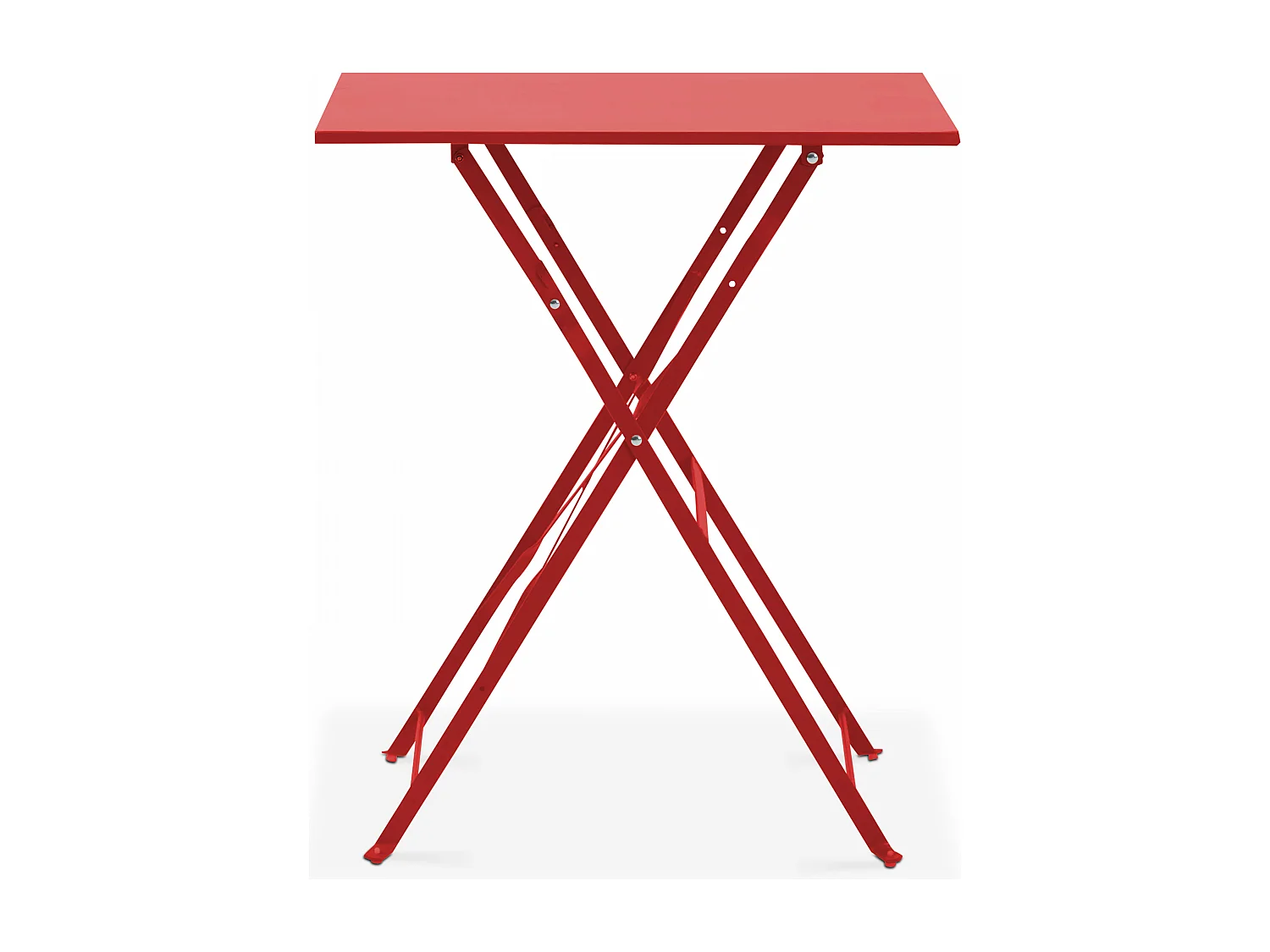 Table de jardin pliante bistrot en acier rouge