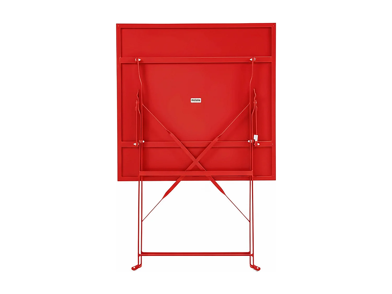 Table de jardin pliante bistrot en acier rouge