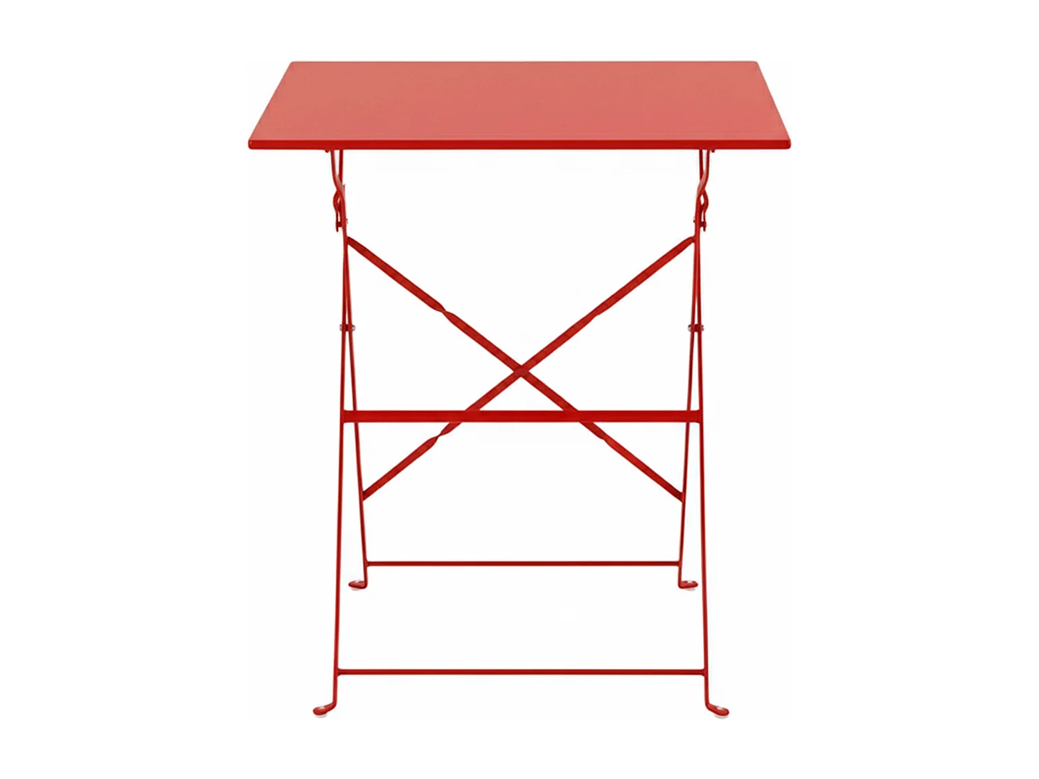 Table de jardin pliante bistrot en acier rouge