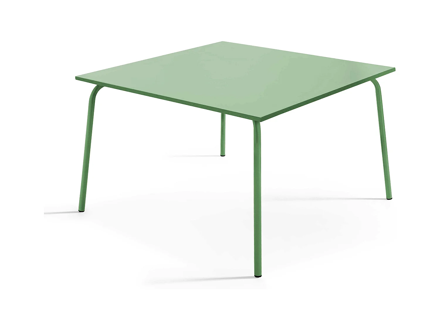 Table de jardin carrée en métal vert cactus - Palavas