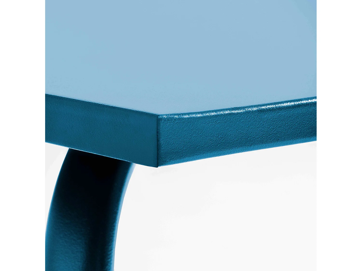 Vierkante tuin tafel van blauw pacifisch metaal