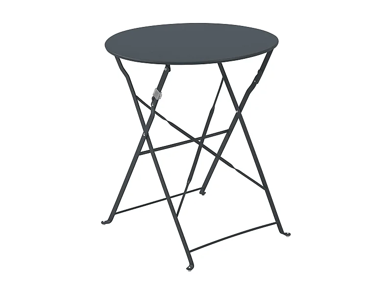 Table pliante en acier gris anthracite