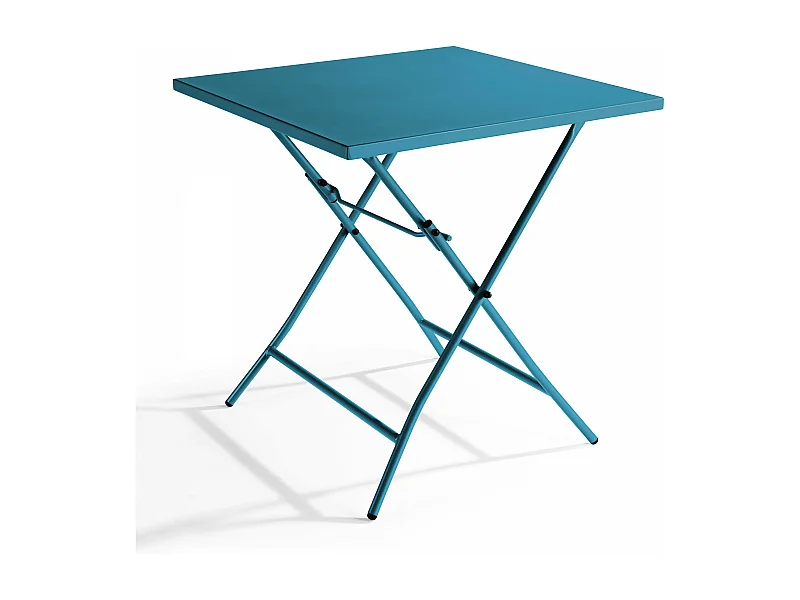Vierkante inklapbare tuin tafel van blauw pacifisch staal