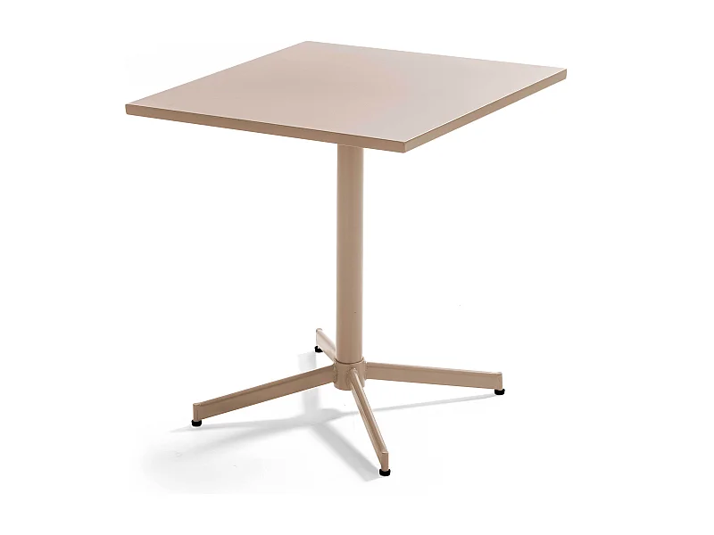 Vierkante kantelbare bistro tuinset in taupekleurig staal