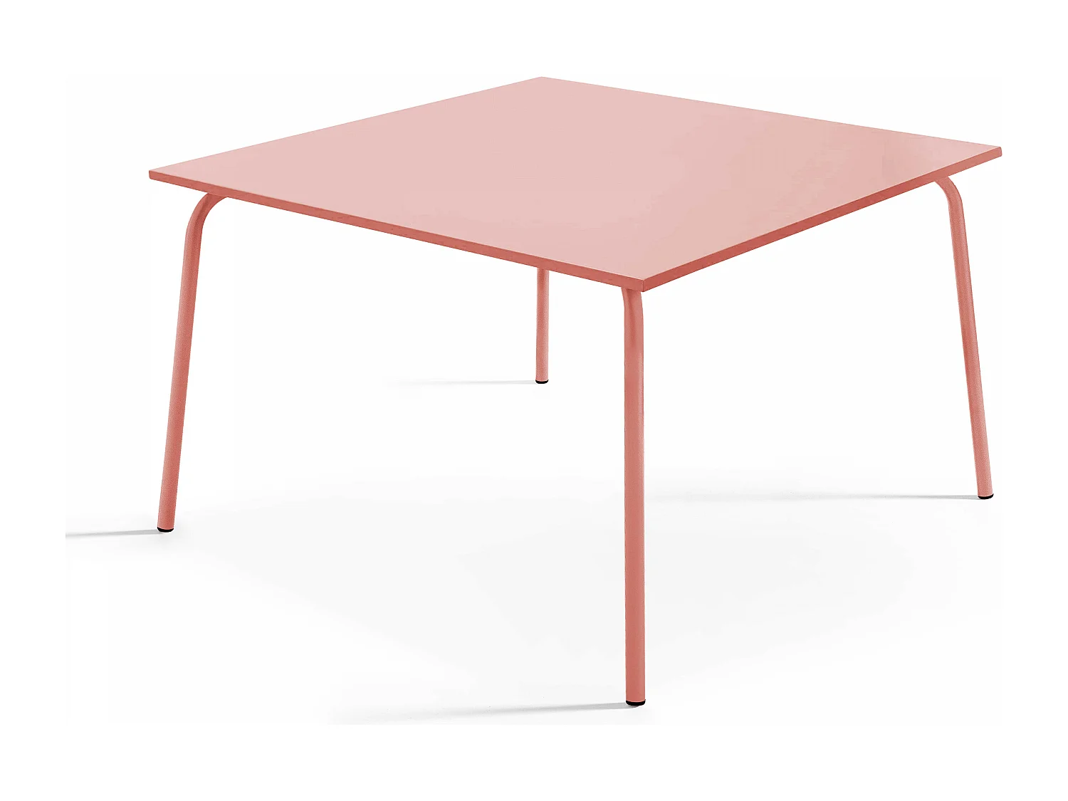 Table de jardin carrée en acier argile 120 cm - Palavas