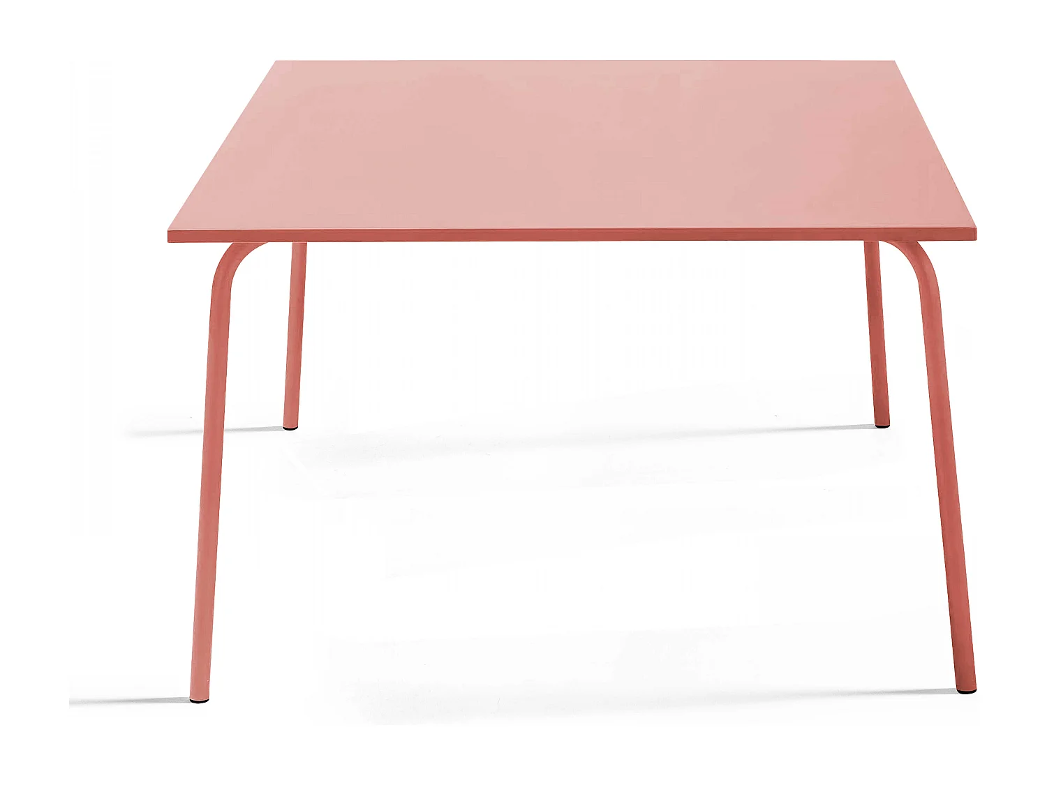 Table de jardin carrée en acier argile 120 cm - Palavas