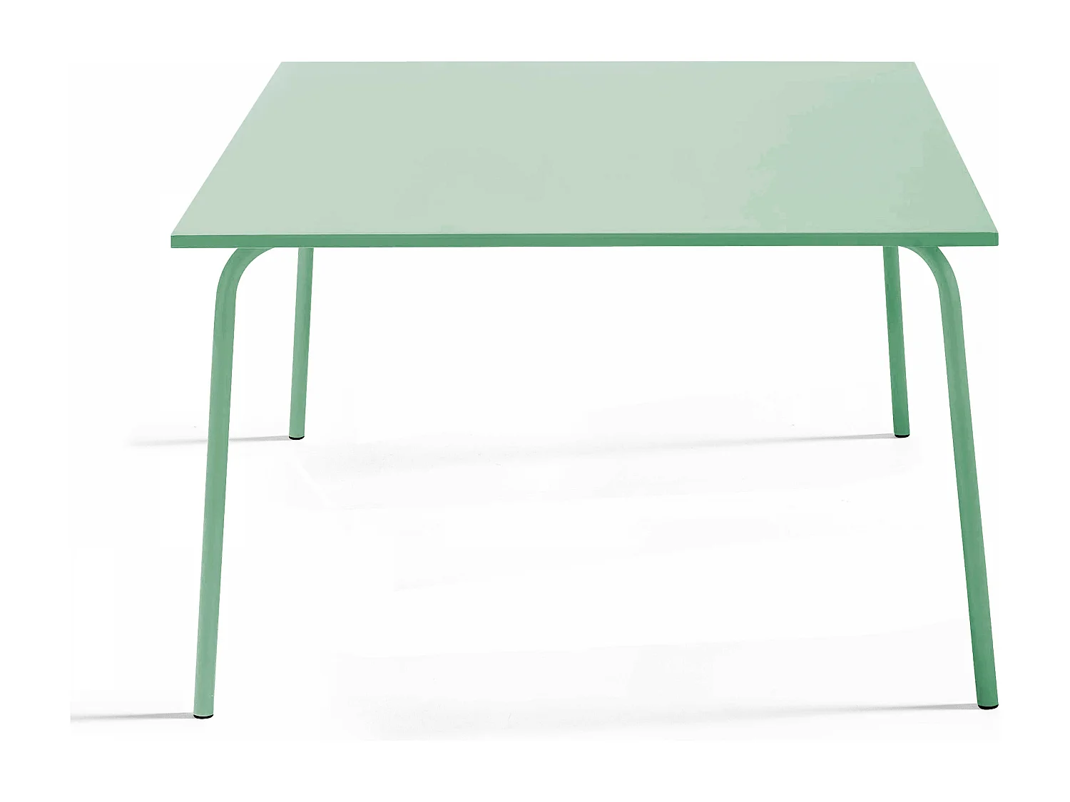 Table de jardin carrée en acier vert sauge 120 cm - Palavas