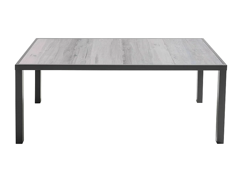 Table de jardin en aluminium et céramique effet bois grisé  - Tivoli