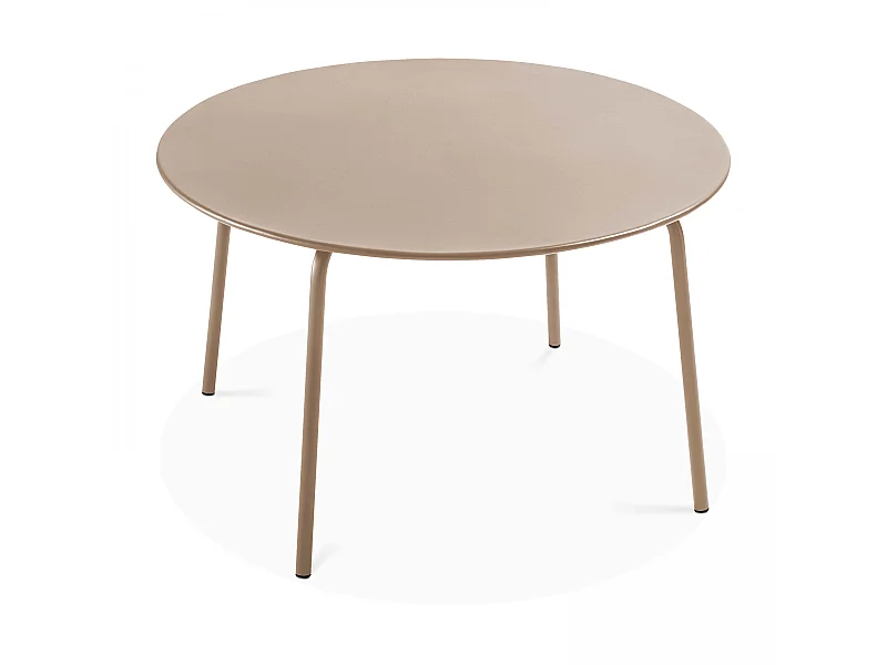 Table de jardin ronde en acier taupe  - Palavas