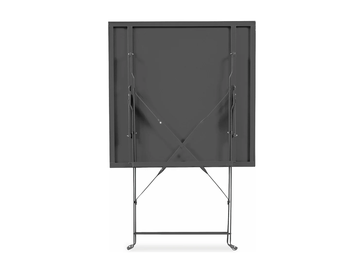 Table de jardin pliante bistrot en acier gris