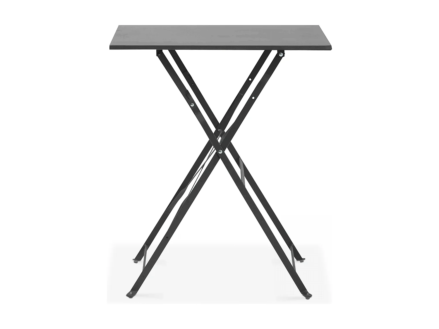 Table de jardin pliante bistrot en acier gris