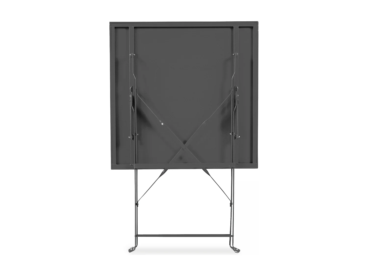 Table de jardin pliante bistrot en acier gris
