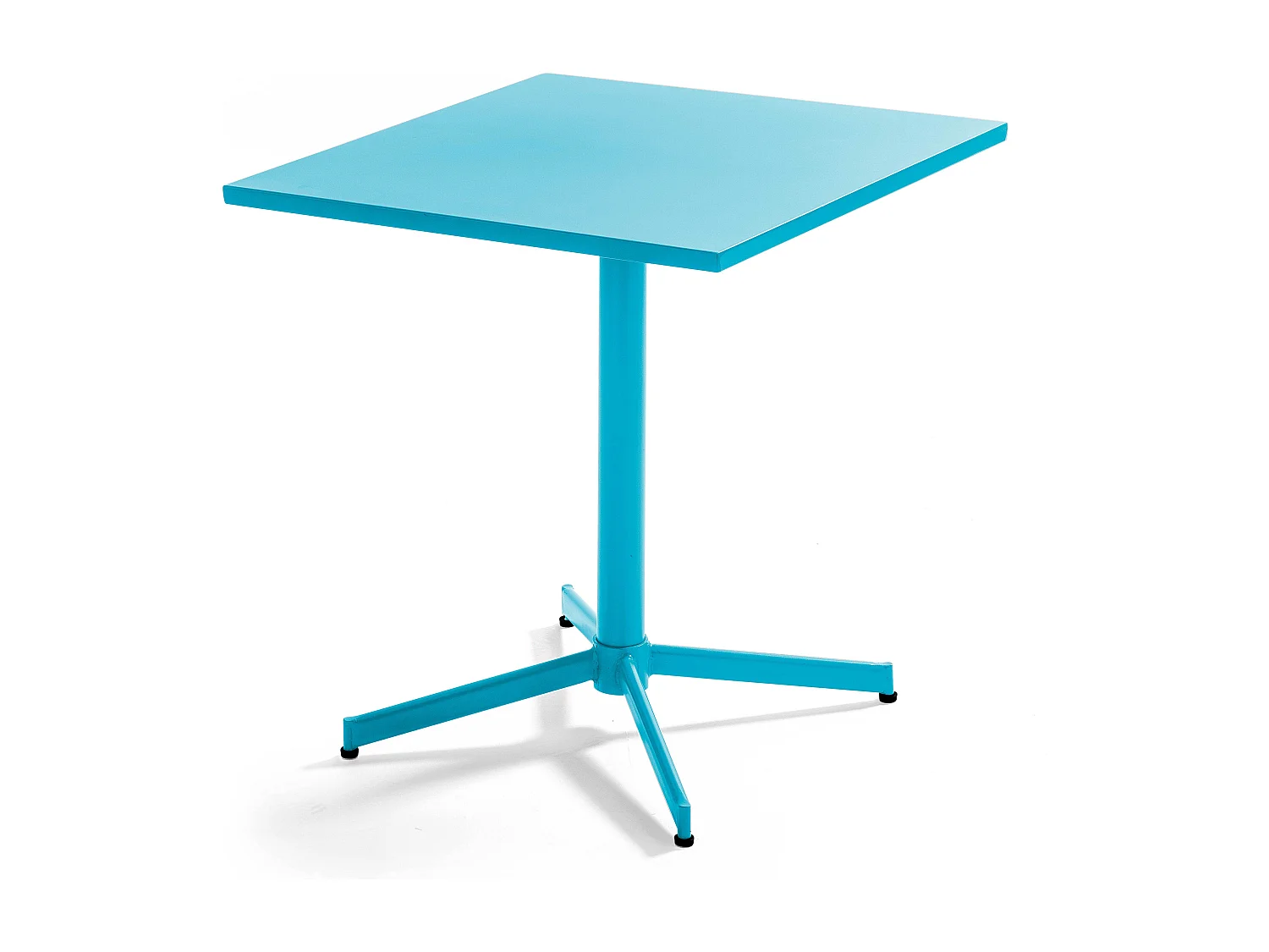 Table de jardin carrée bistro inclinable en acier bleu - Palavas