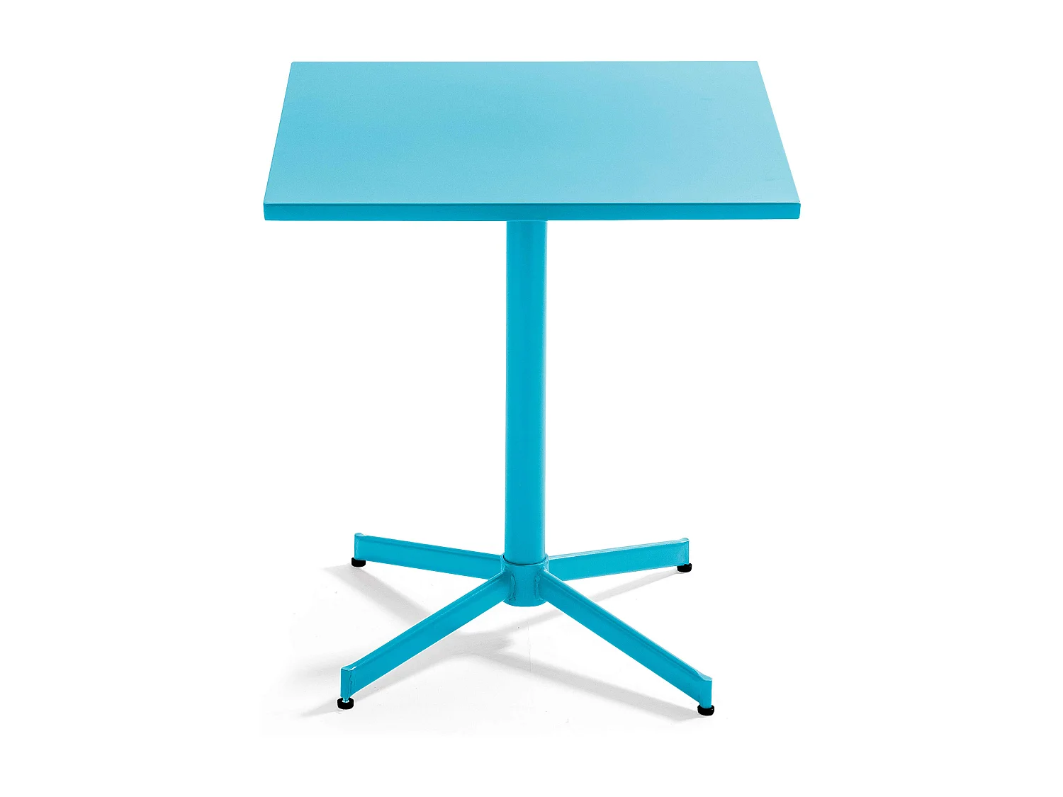 Table de jardin carrée bistro inclinable en acier bleu - Palavas