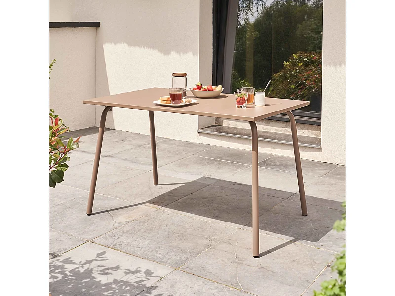 Table de jardin en acier taupe - Palavas