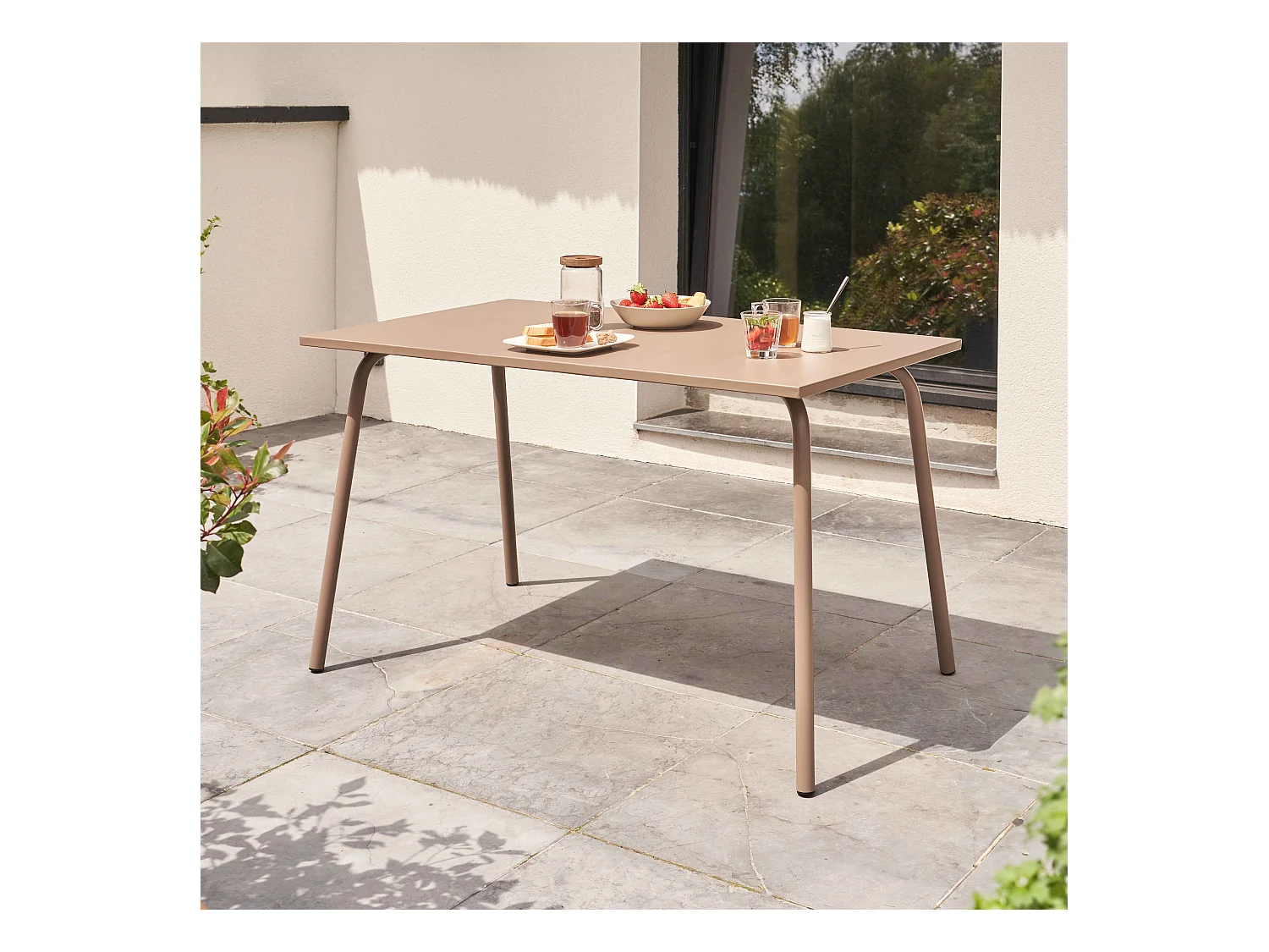 Table de jardin en acier taupe - Palavas