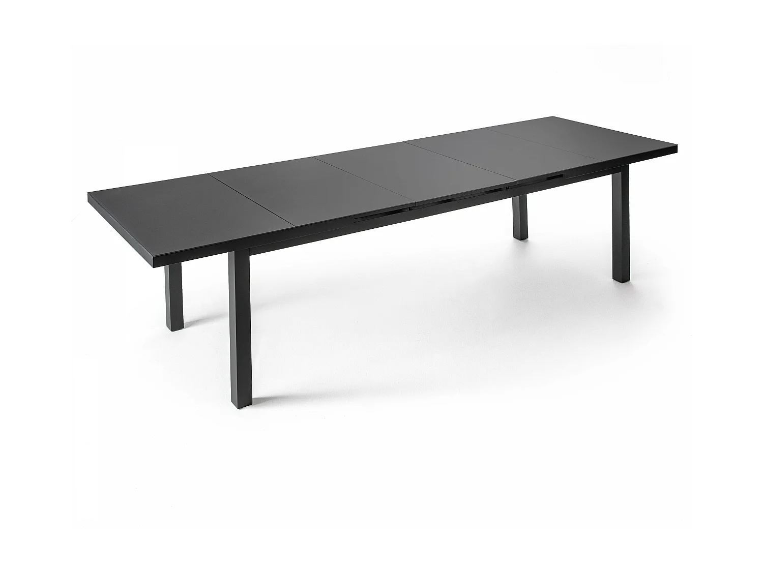 Table de jardin extensible en aluminium gris 10 places