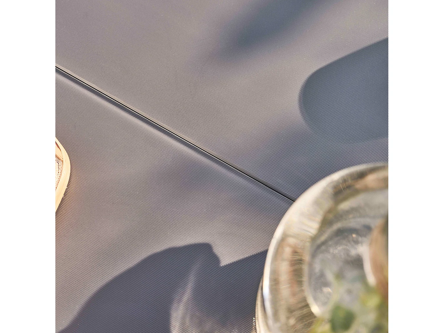 Table de jardin extensible en aluminium gris 10 places