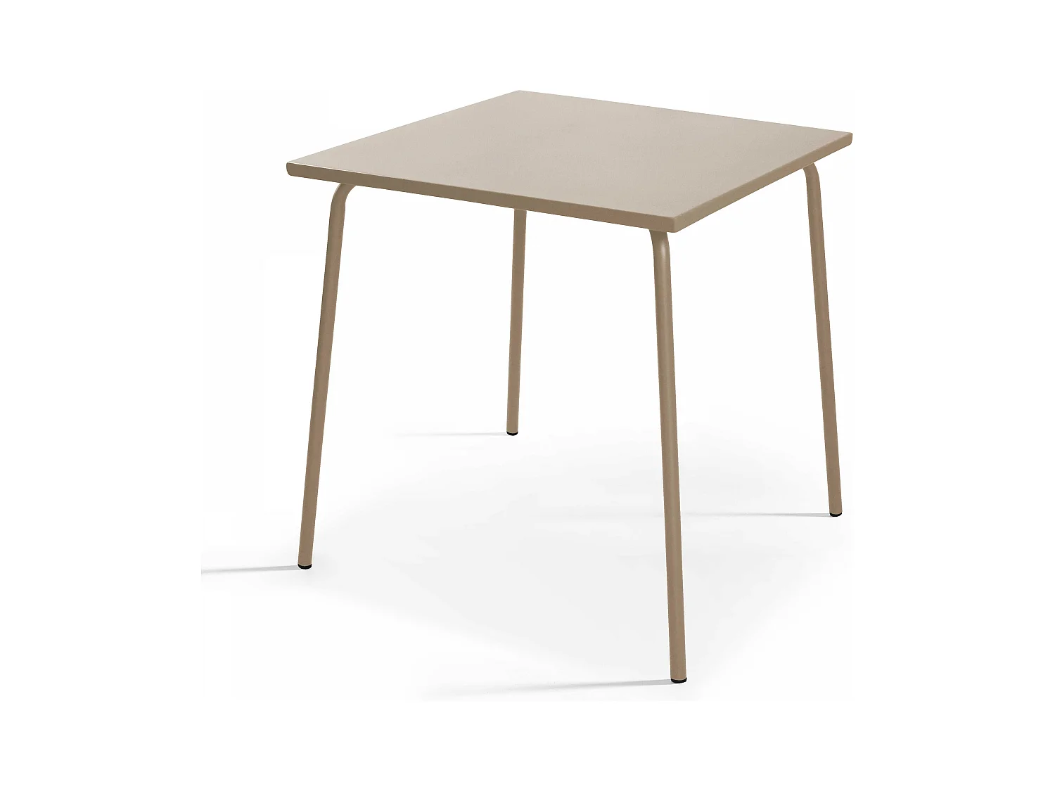 Table de jardin carrée en métal taupe - Palavas