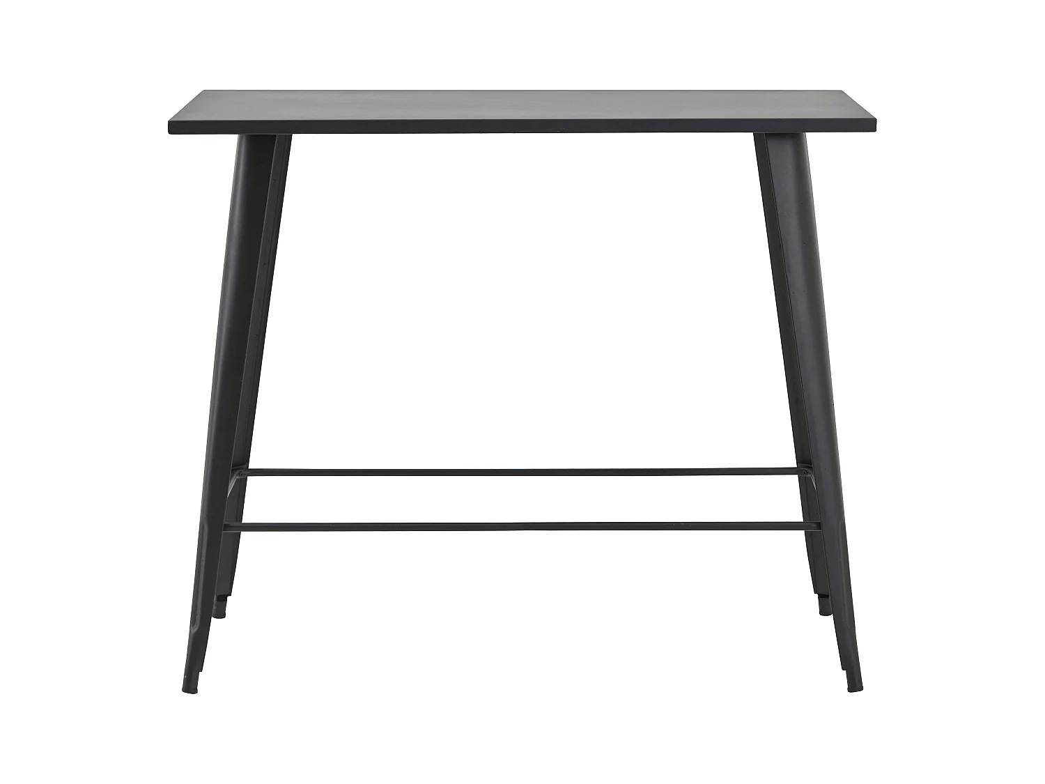 Table haute de jardin en acier noir mat