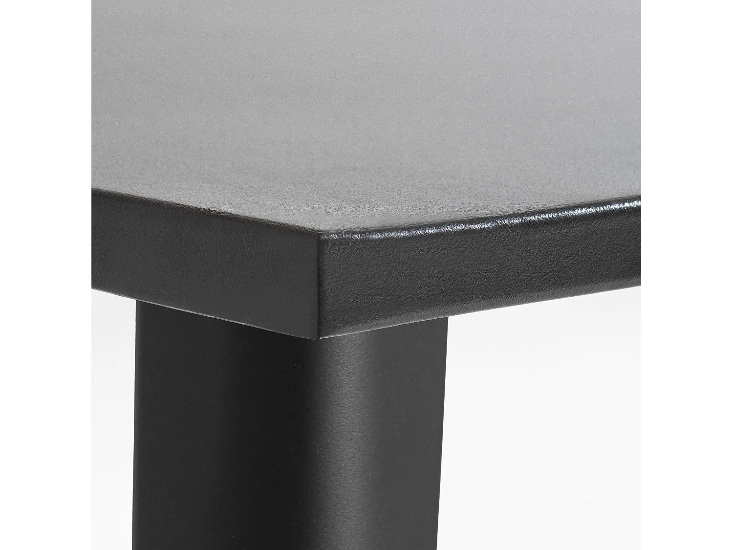 Table haute de jardin en acier noir mat