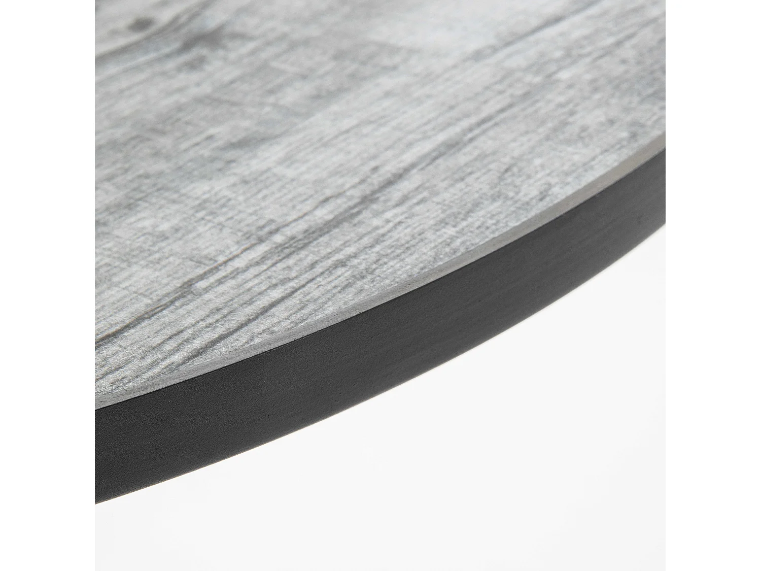 Table bistrot ronde en acier et céramique effet bois gris - Tivoli