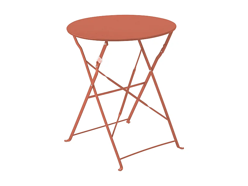 Table pliante en acier terracotta