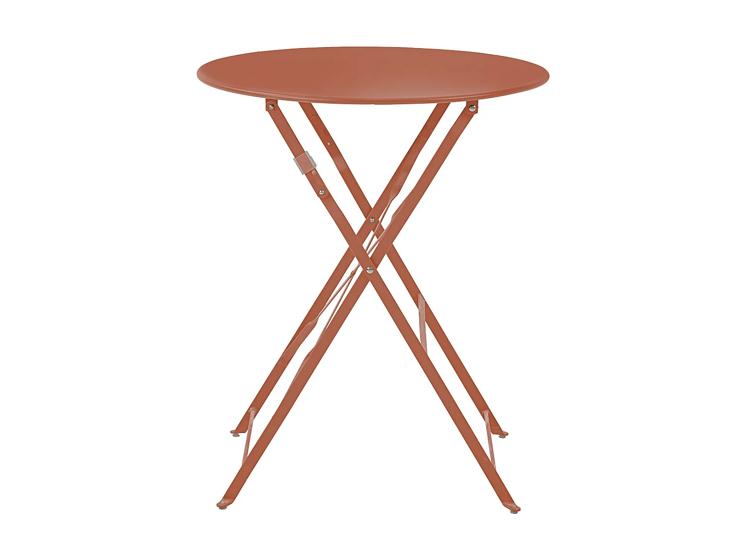 Table pliante en acier terracotta